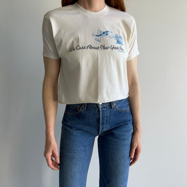 1980s New York "Let's Clean Up New York" DIY Crop Top T-Shirt