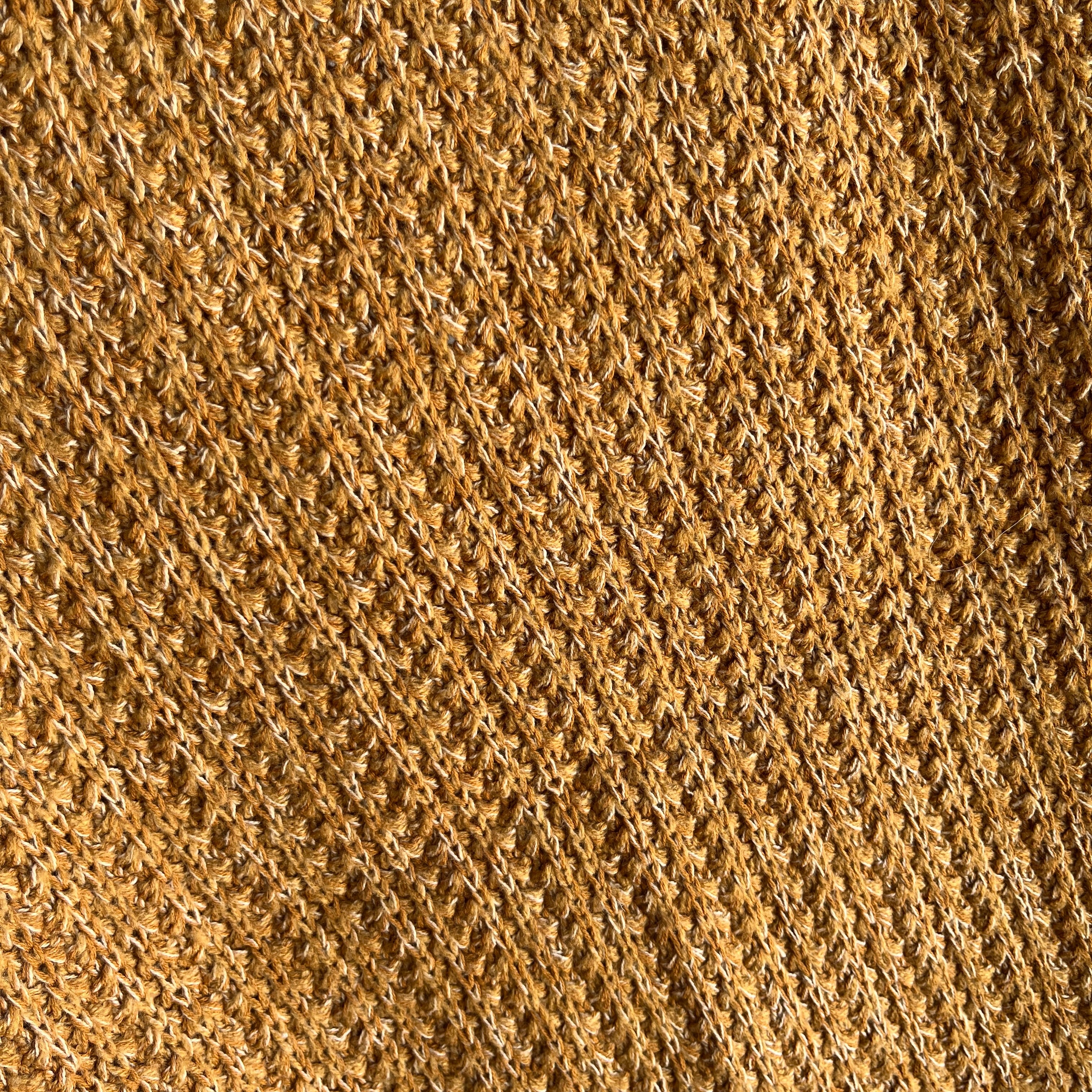 1980s Beautiful Handknit Pumpkin Spice Soft Cotton Blend Knit