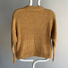 1980s Beautiful Handknit Pumpkin Spice Soft Cotton Blend Knit