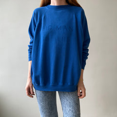 1980s Big Man In Blue Sweatshirt