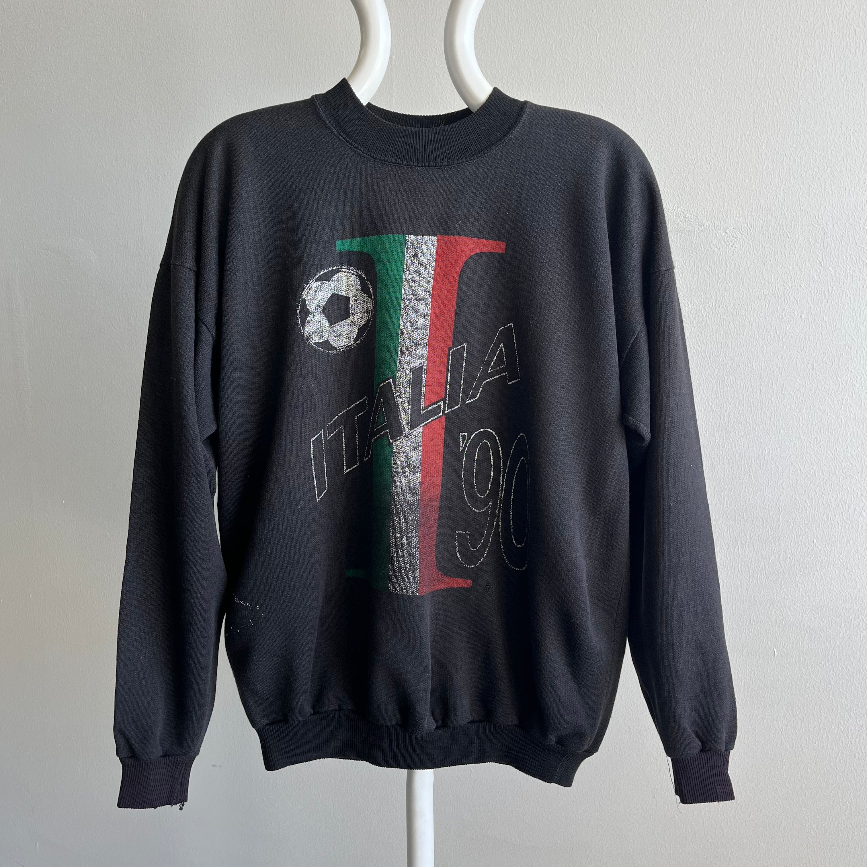 1990 Italy/Italia Soccer/Football Sweatshirt - WOWOW