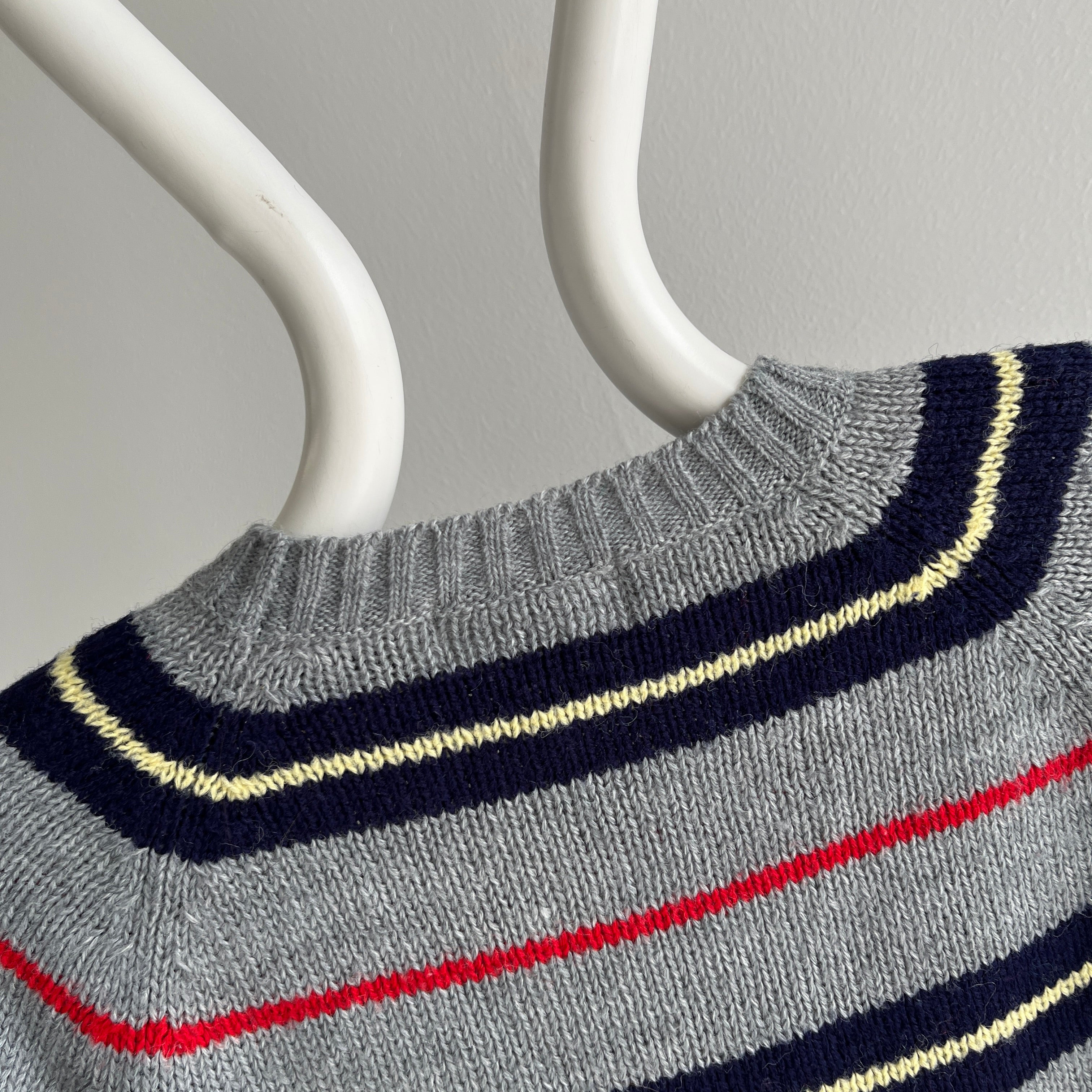 1980s Acrylic Striped Sweater