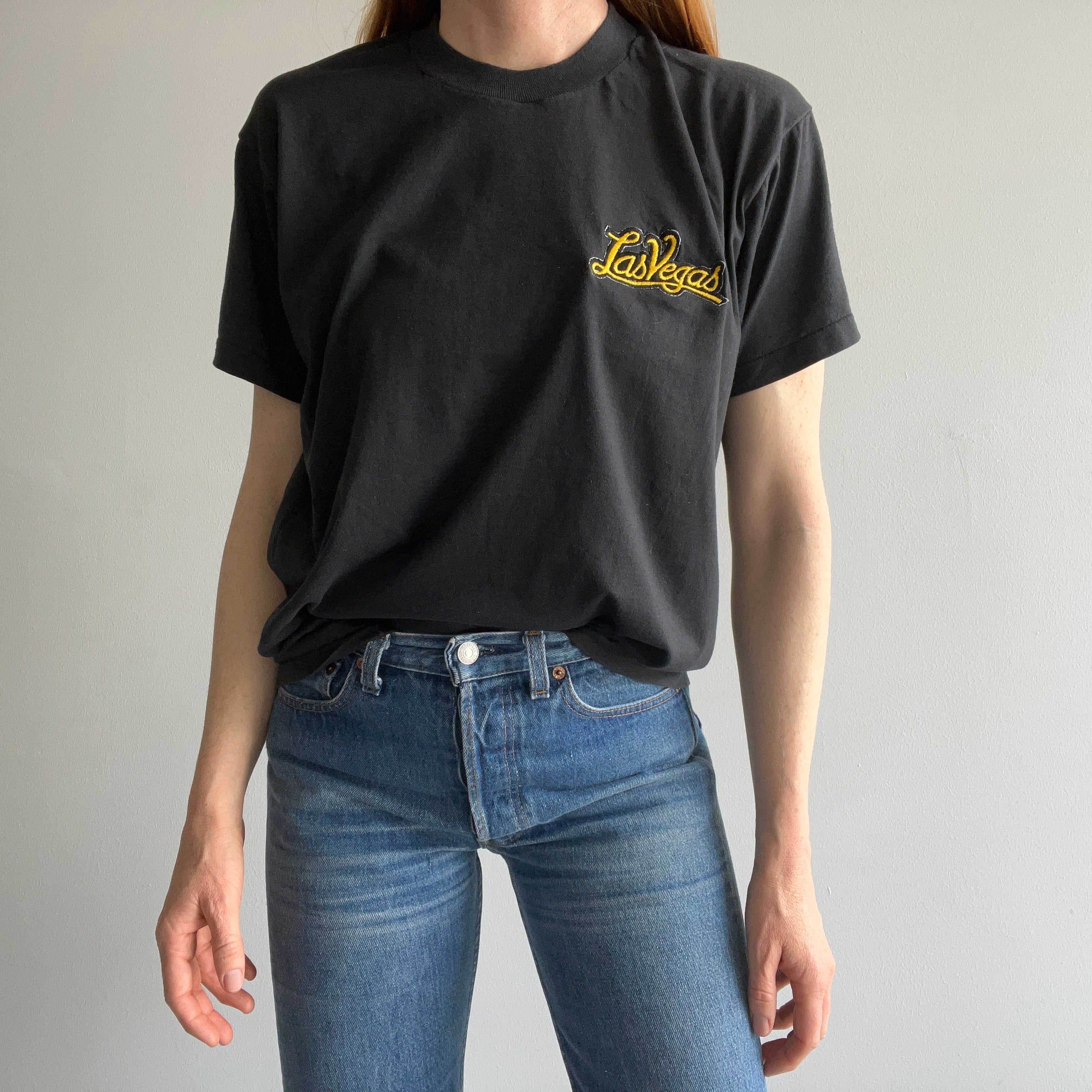 1980s Las Vegas DIY Patch T-Shirt on a Screen Stars