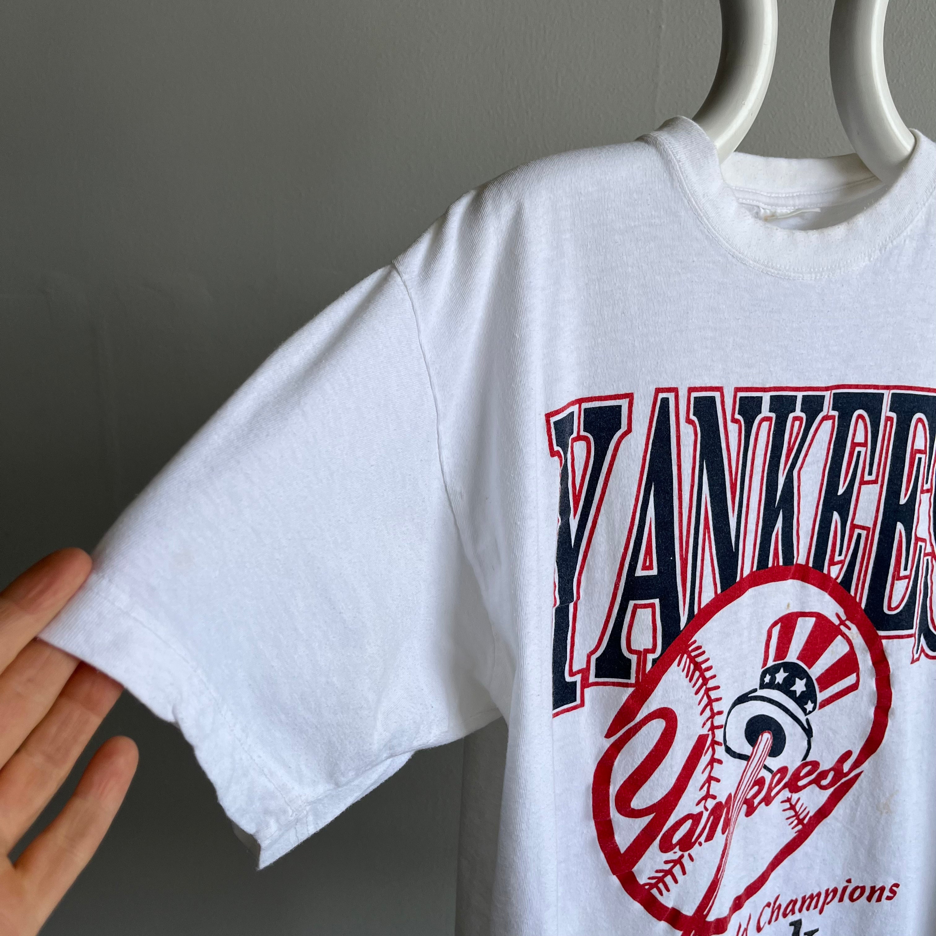 Vintage New York Yankees Shirt Adult Small Blue White Gray The