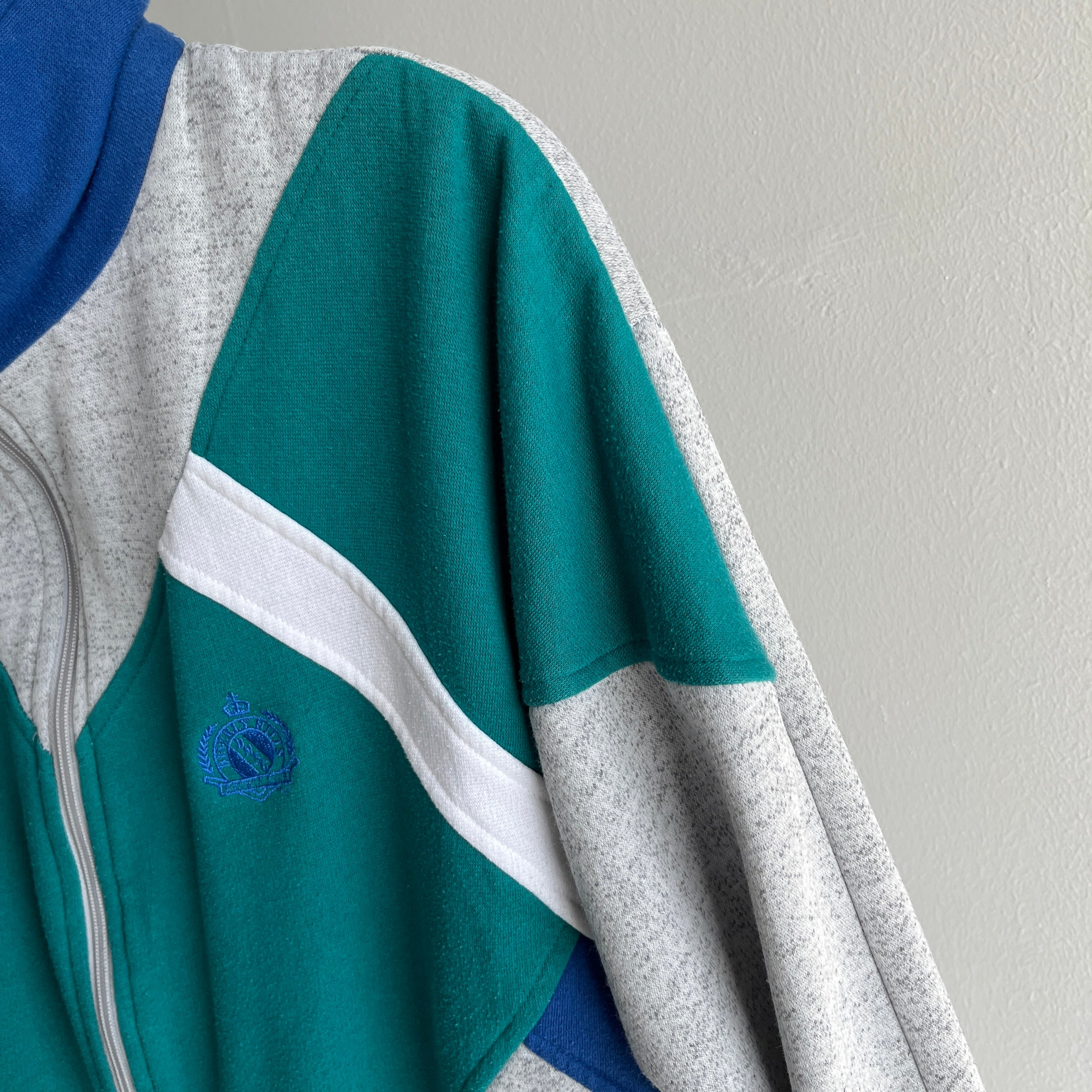 1980s Beverly Hills Sports Club Zip Up Sweatshirt with Pockets