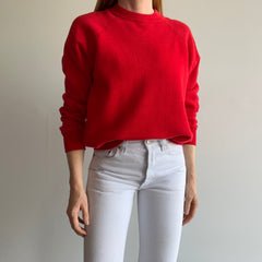 1980s Absolutely Lovely Blank Nail Polish Red Raglan Sweatshirt by St. John Bay - SWOON