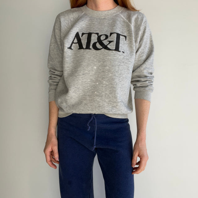 1980s AT&T Sweatshirt with Bleach Staining