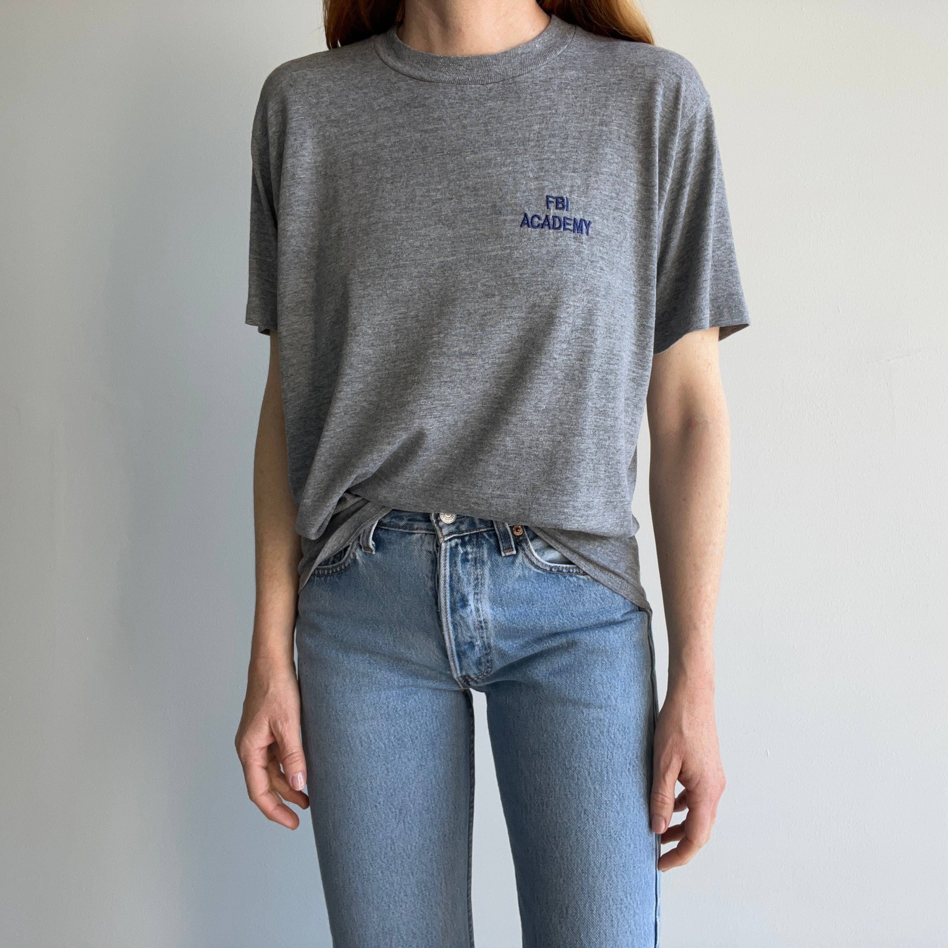 1980s FBI Super Slouchy and Thin T-Shirt by Soffe