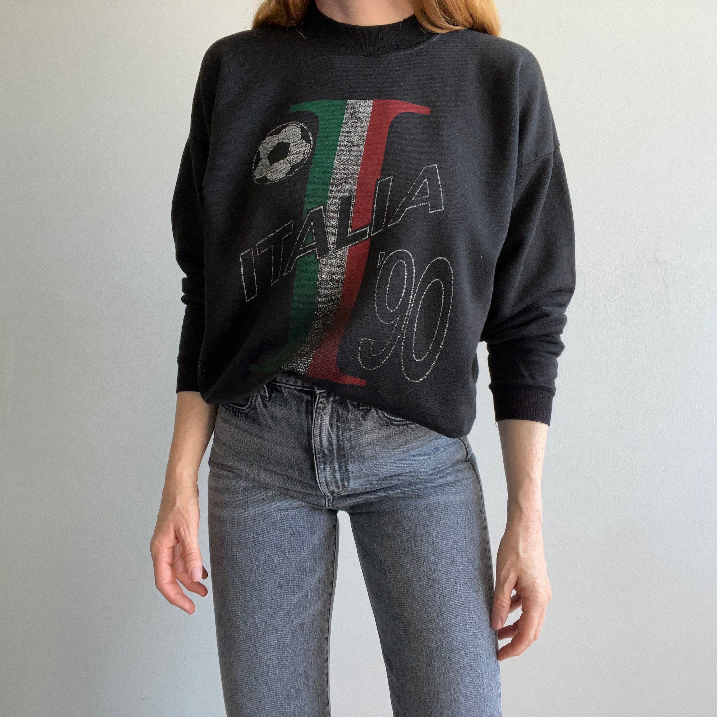 1990 Italy/Italia Soccer/Football Sweatshirt - WOWOW