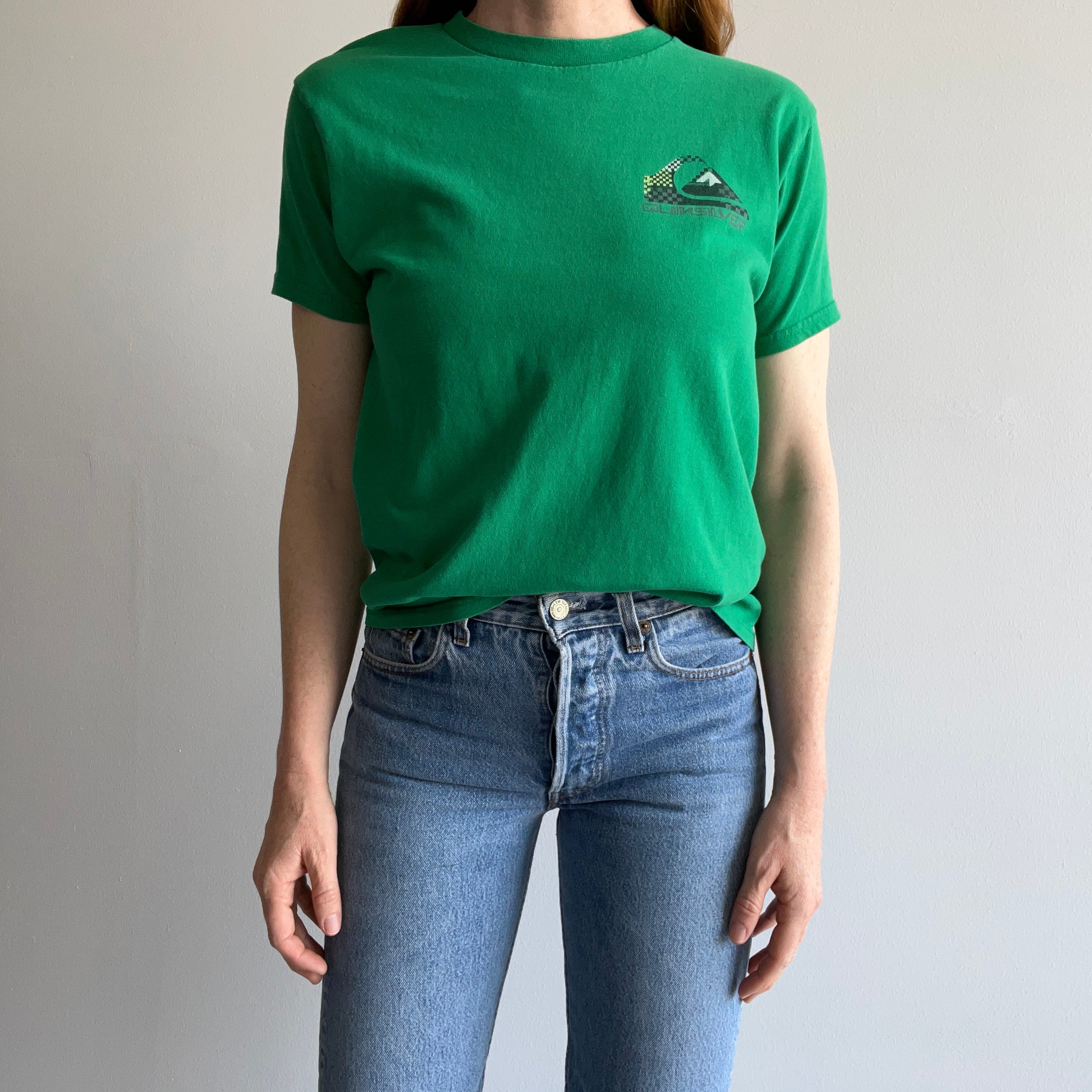 1990s Smaller Quicksilver Front and Back T-Shirt - Surfwear