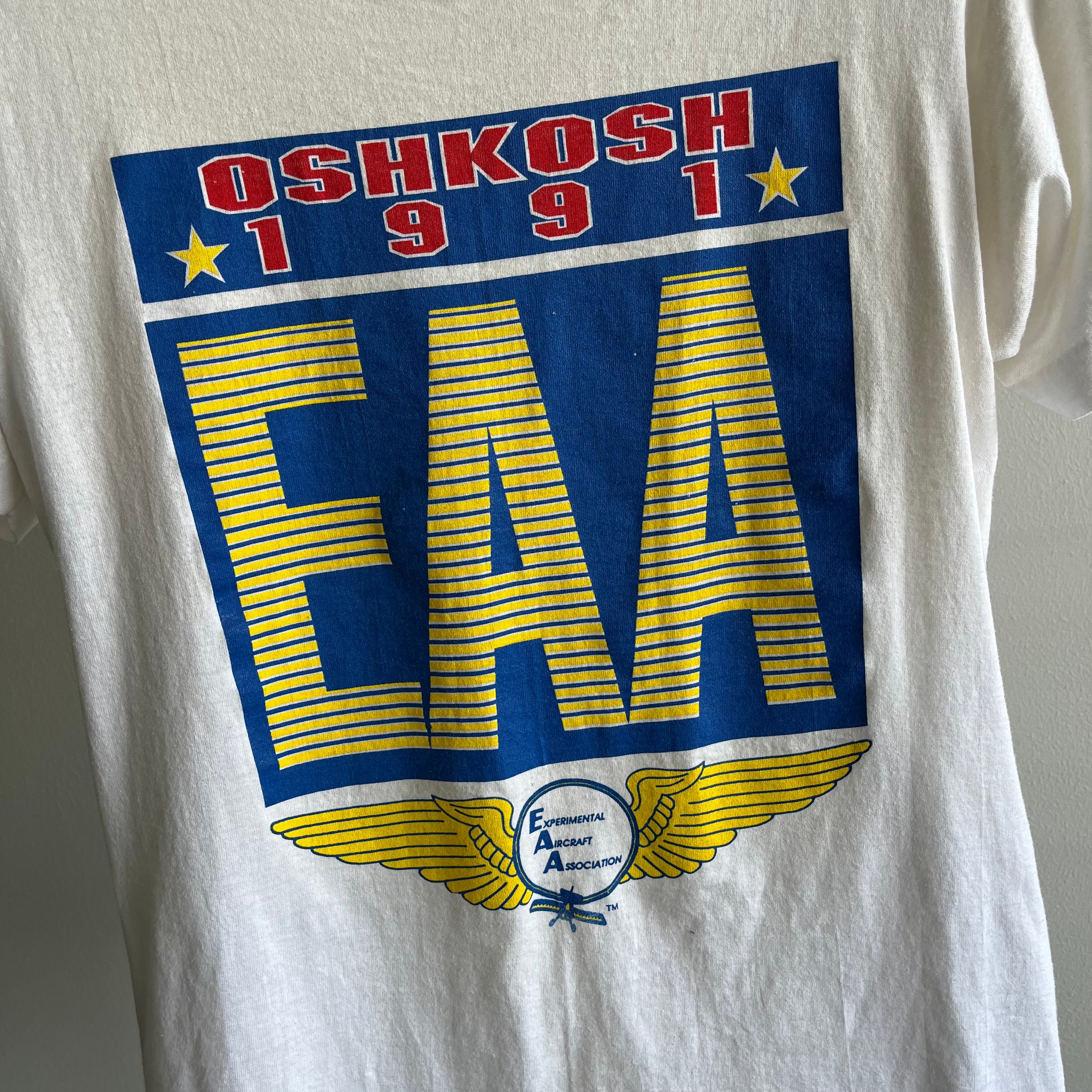 1991 OshKosh Experimental Aircraft Association T-Shirt by Screen Stars Best