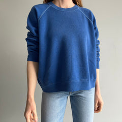 1980s Quiet Luxury at it's Vintage Finest Light Blue Sweatshirt