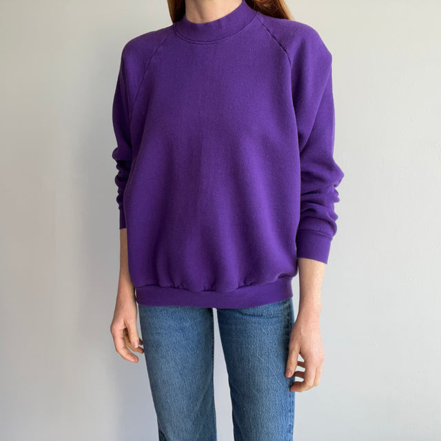 1980s Purple Raglan Sweatshirt - Cozy FOTL