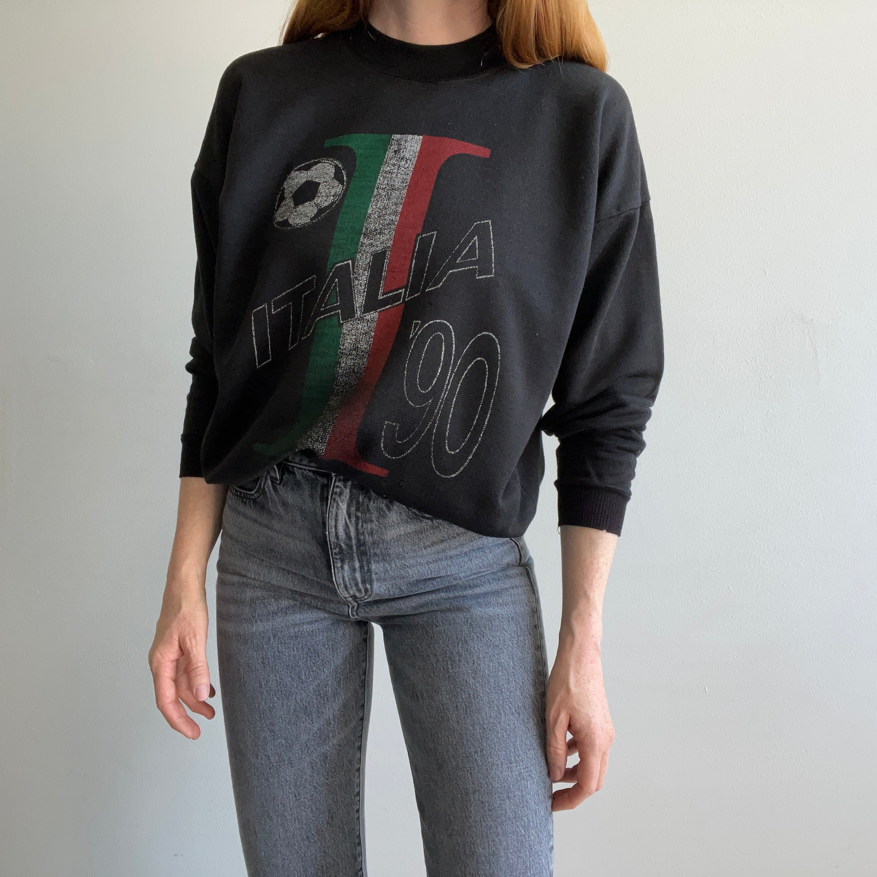 1990 Italy/Italia Soccer/Football Sweatshirt - WOWOW