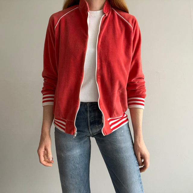 1970s Velour Style Zip Up