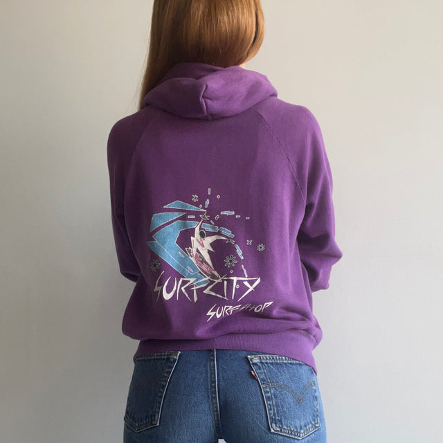 1980s Surf City Surf Shop Thin and Awesome Hoodie