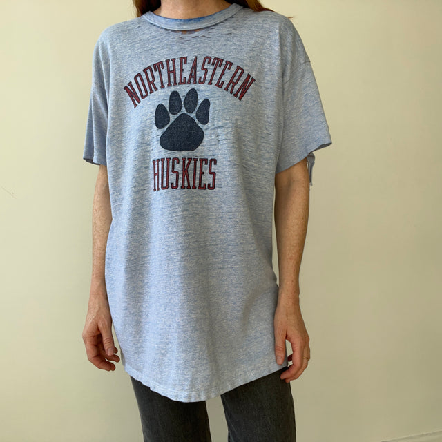 1980s/90s Northeastern Huskies T Shirt  - Thrashed! Champion