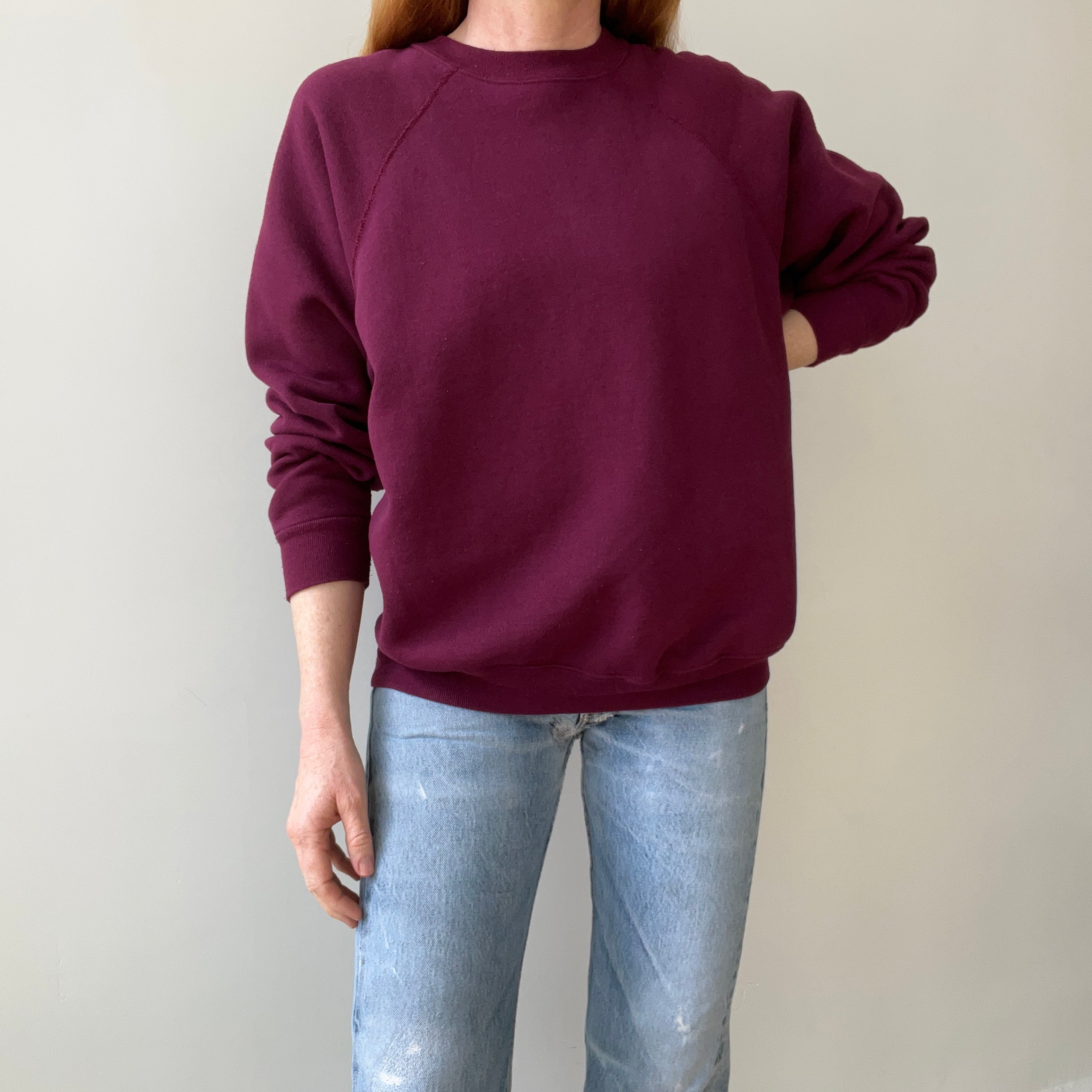 1970s/80s Blank Burgundy Sweatshirt