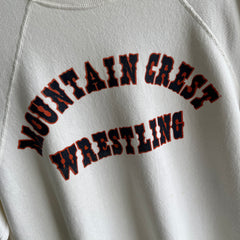 1980s Buttery Soft and Stained Mountain Crest Wrestling Sweatshirt