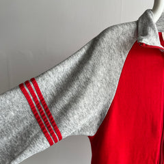 1970s Baseball Tracksuit Zip Up Mock Neck Delight - by Warm Up !