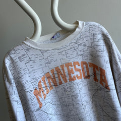 1990s Minnesota Map Sweatshirt - Staining