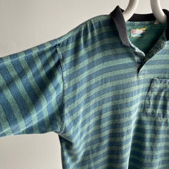 1980/90s Super Boxy Pocket Polo Long Sleeve Shirt