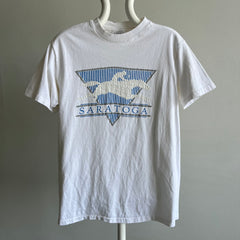 1990 Saratoga Race Track Medium Weight Cotton T-Shirt