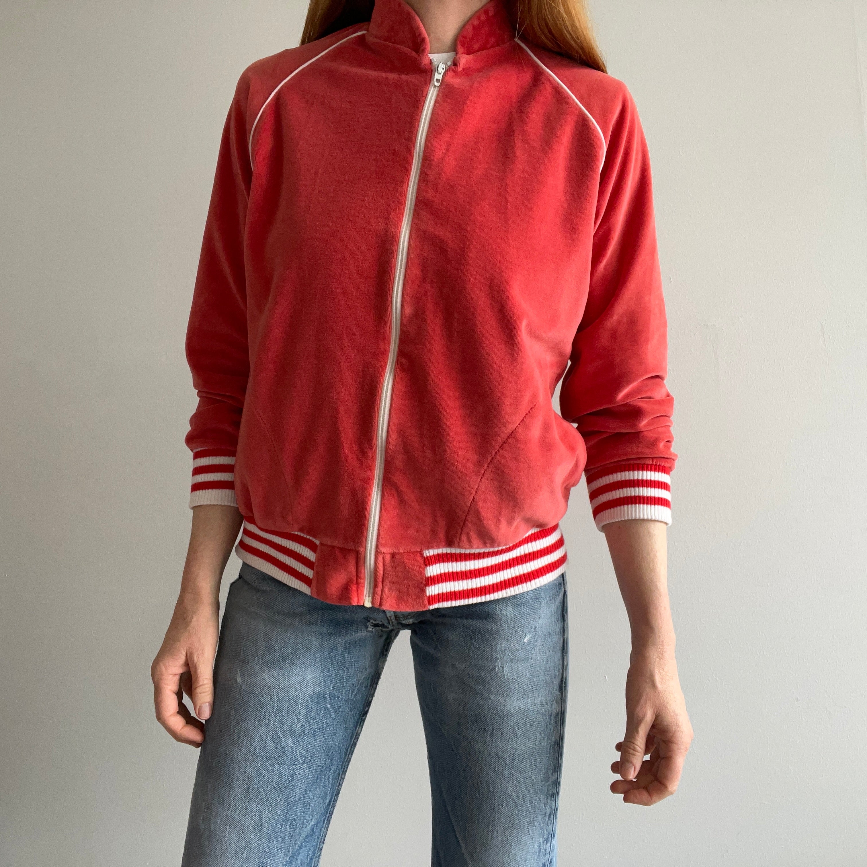 1970s Velour Style Zip Up