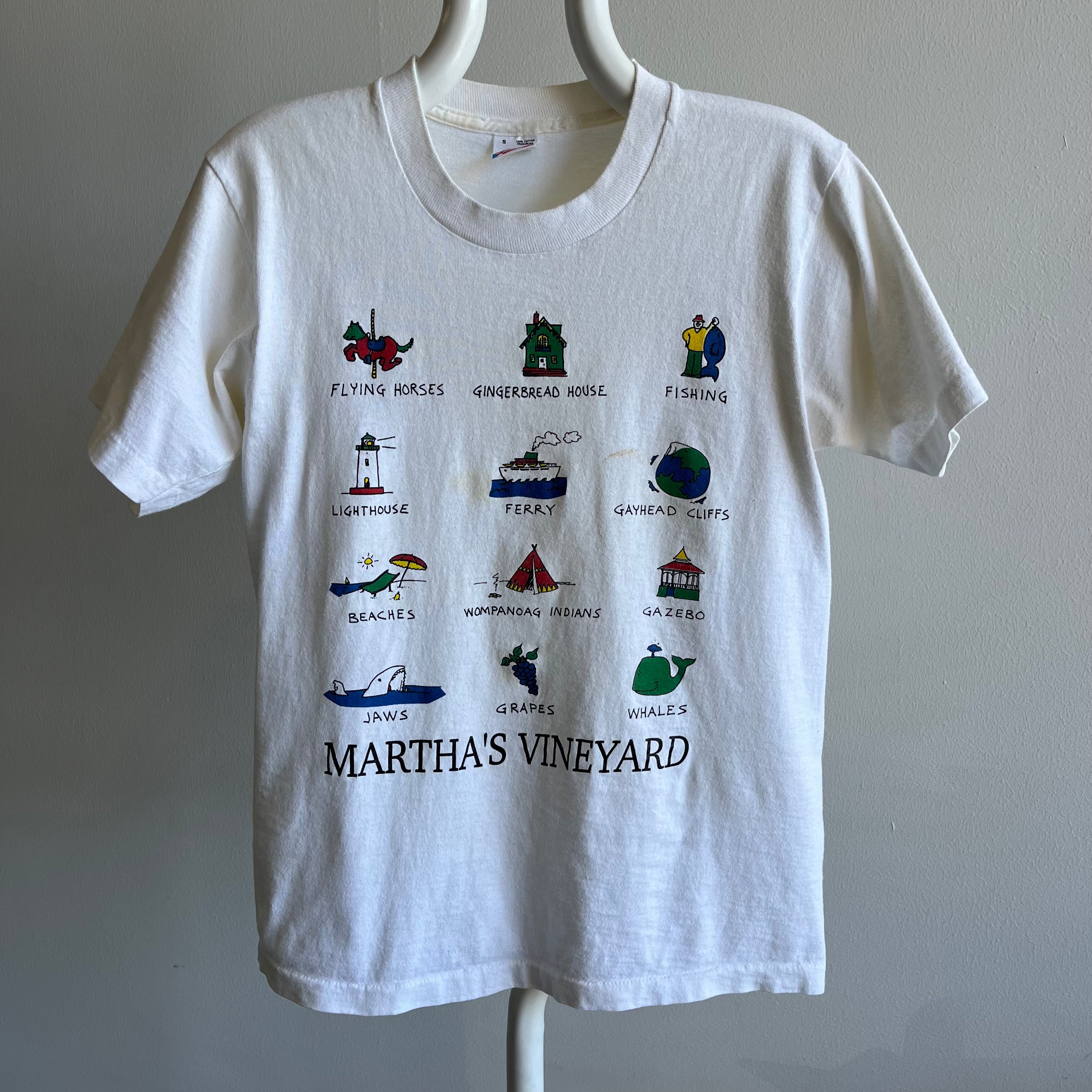 1980s Martha's Vineyard Tourist T-Shirt That is Really Great and Also Stained