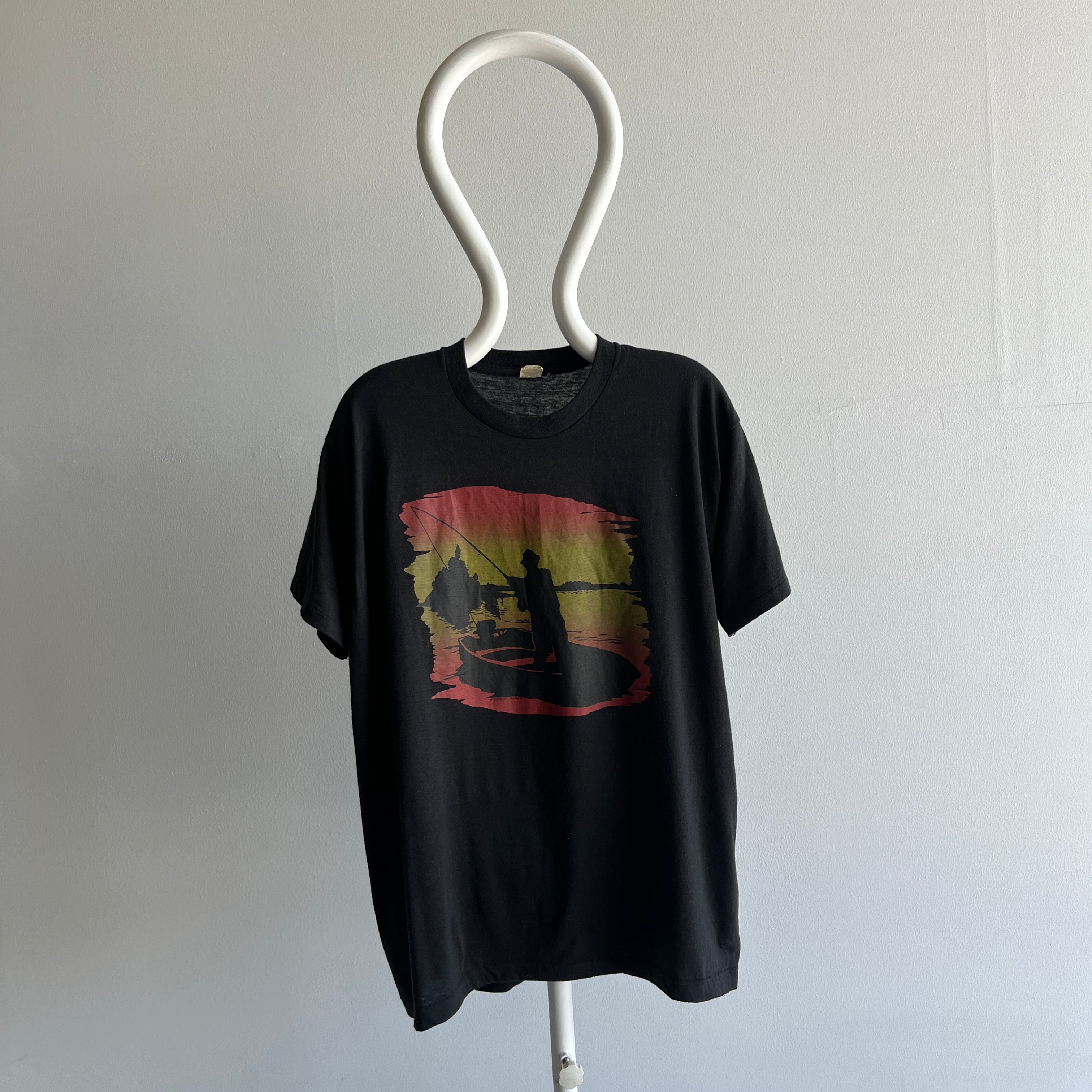 1980s Fishing on the Lake T-Shirt by Screen Stars