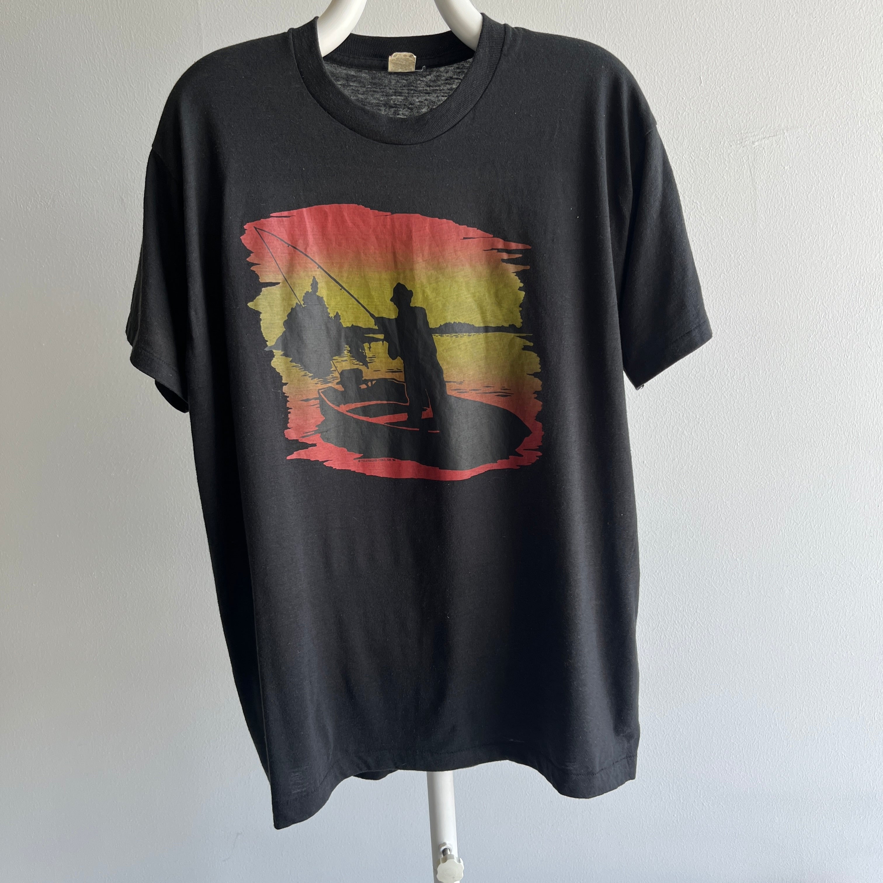 1980s Fishing on the Lake T-Shirt by Screen Stars