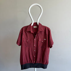 1970s Roebucks by Sears Buffalo Plaid Lightweight Blouse