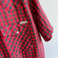 1970s Roebucks by Sears Buffalo Plaid Lightweight Blouse