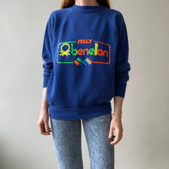 1980s Blue Benetton Italy Sweatshirt !!!!!!