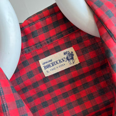 1970s Roebucks by Sears Buffalo Plaid Lightweight Blouse