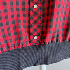 1970s Roebucks by Sears Buffalo Plaid Lightweight Blouse