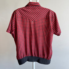 1970s Roebucks by Sears Buffalo Plaid Lightweight Blouse