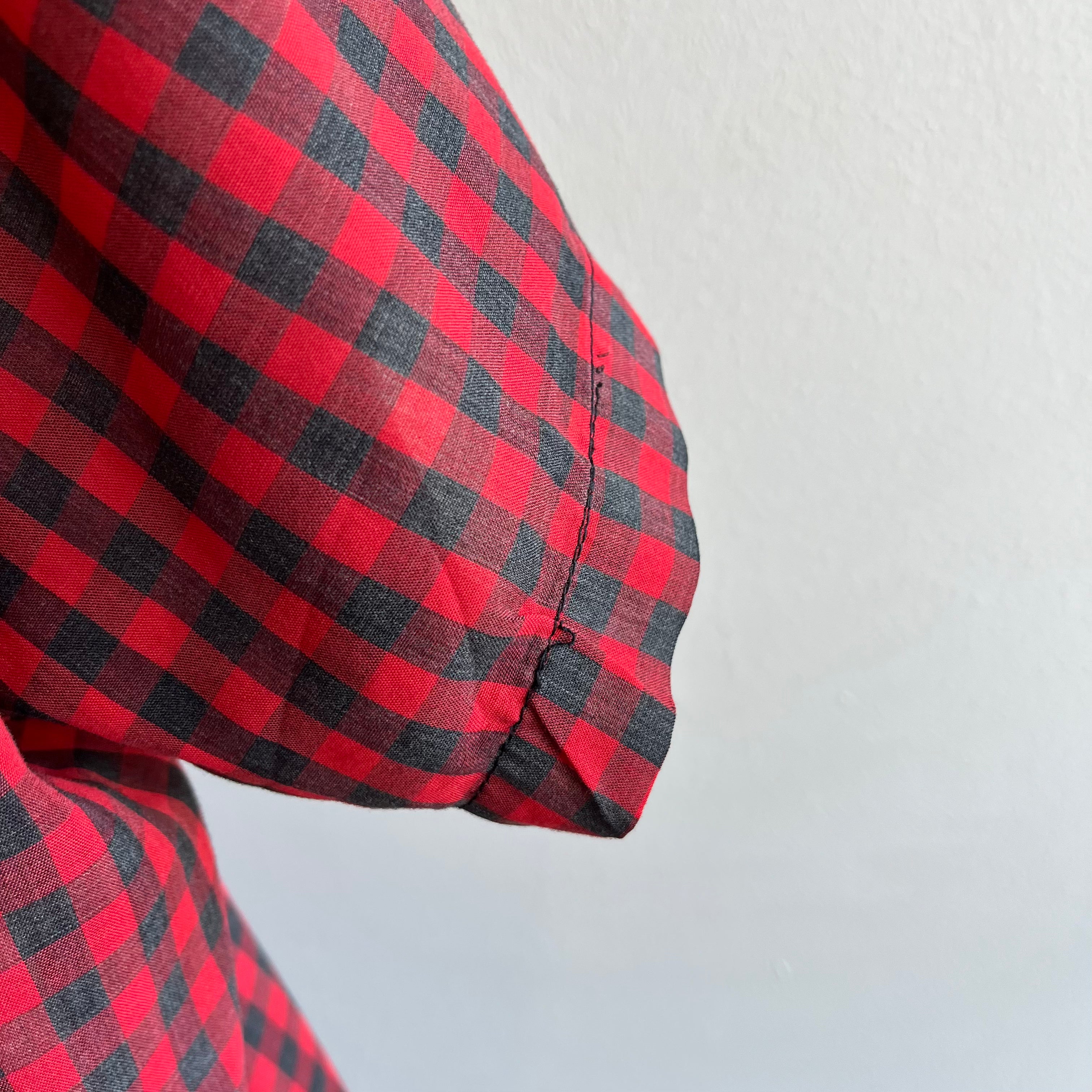 1970s Roebucks by Sears Buffalo Plaid Lightweight Blouse