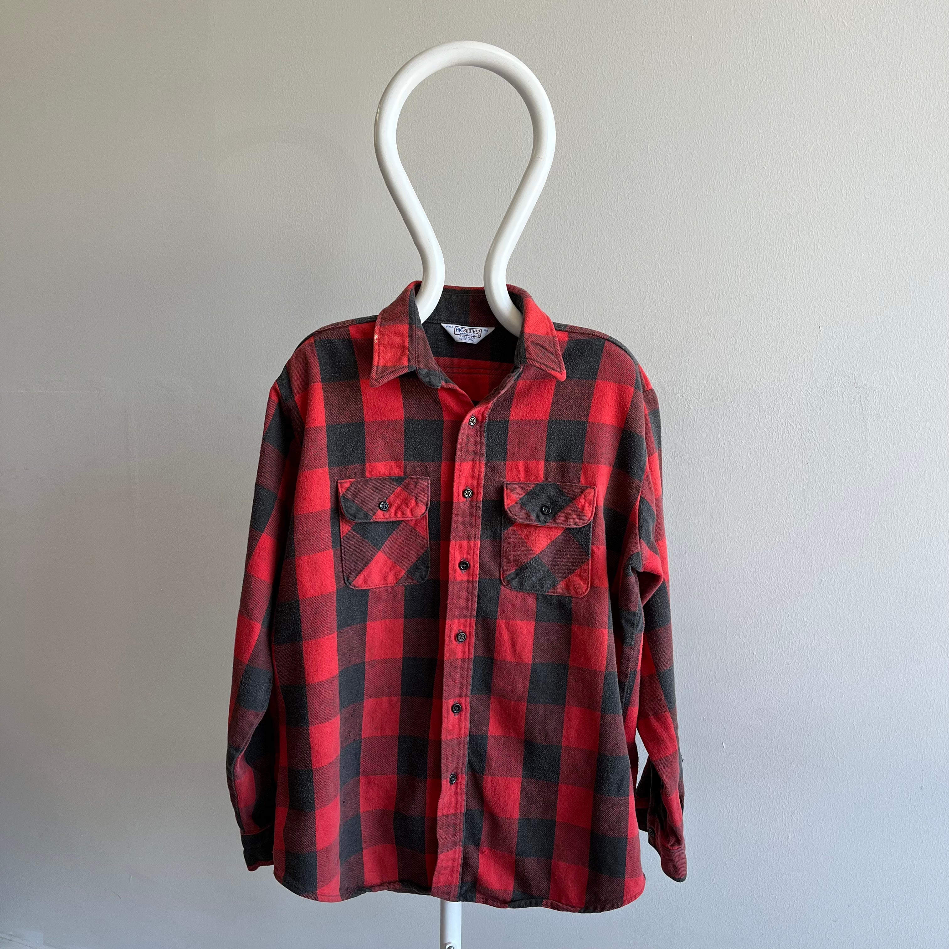 1980/90s Five Brothers Buffalo Plaid Cotton Flannel