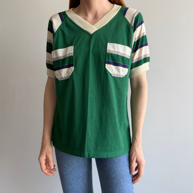 1970s Double Pocket Unusual T-Shirt