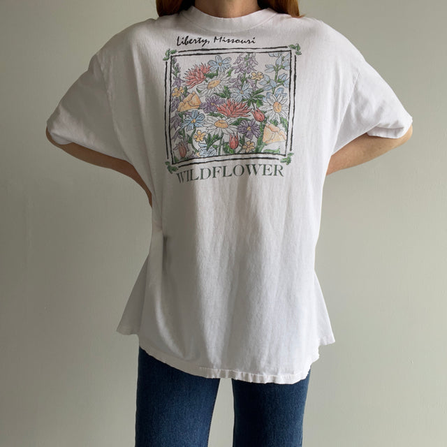 1990s Liberty, Missouri - Wildflowers Perfectly Tattered and Wonderful T-Shirt