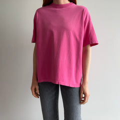 1980s Mixed Blues Faded Pink Cotton T-Shirt - A Summer Classic