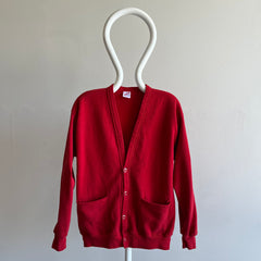 1980s Red Sweatshirt Cardigan by Jerzees