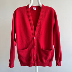1980s Red Sweatshirt Cardigan by Jerzees