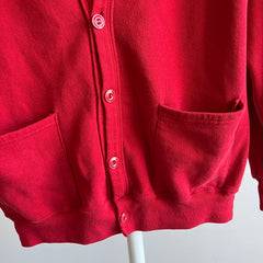 1980s Red Sweatshirt Cardigan by Jerzees