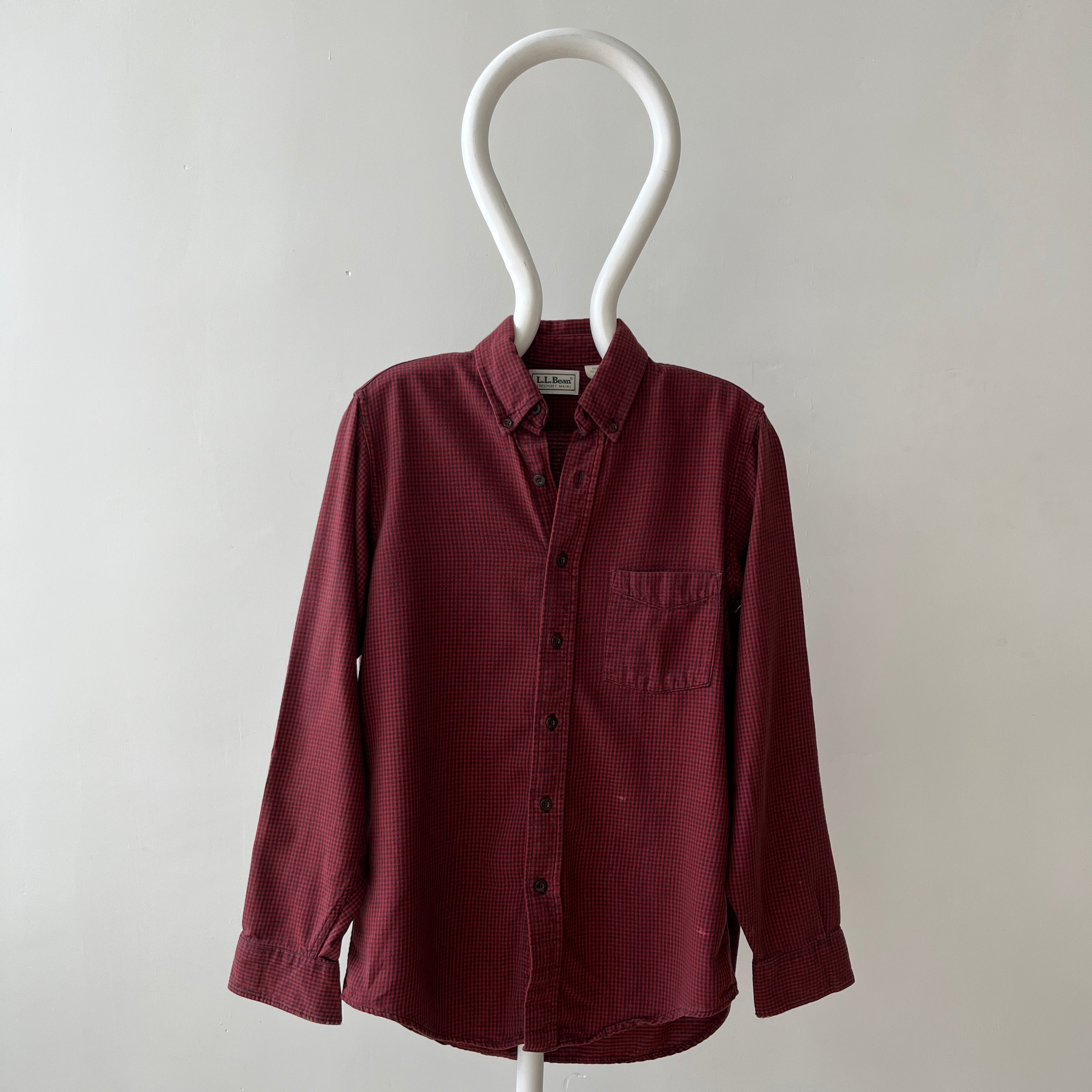 1990s L.L. Bean Checkered Cotton Button Up - USA MADE