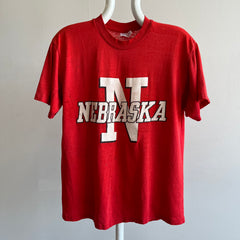 1980s Shredded Beat Up Paperthin Nebraska Cornhuskers T-Shirt