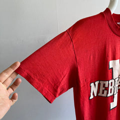 1980s Shredded Beat Up Paperthin Nebraska Cornhuskers T-Shirt