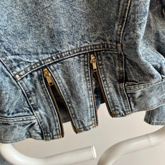 1980s Biker Acid Wash Denim Jean Jacket - OMFG