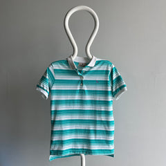 1980s Cute Striped Polo with a Unicorn on It :)